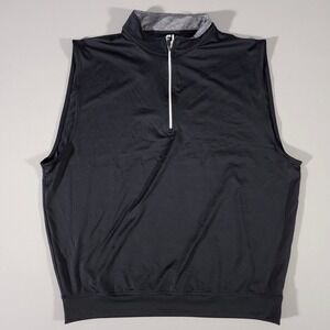 FootJoy Golf Vest Mens XL Black 1/4 Zip Performance 1128673